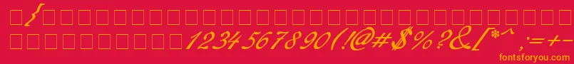 fuente Redinger – Fuentes Naranjas Sobre Fondo Rojo