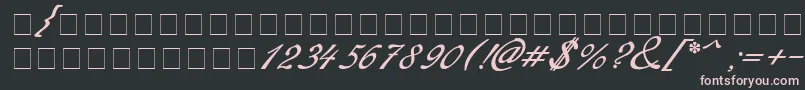 Redinger-fontti – vaaleanpunaiset fontit mustalla taustalla