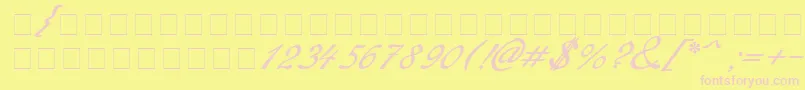 Redinger-fontti – vaaleanpunaiset fontit keltaisella taustalla
