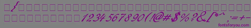 Czcionka Redinger – fioletowe czcionki na szarym tle
