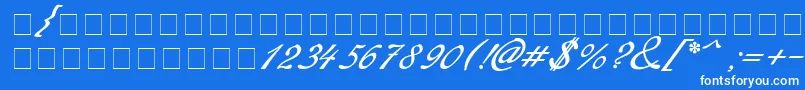フォントRedinger – 青い背景に白い文字