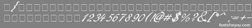 フォントRedinger – 灰色の背景に白い文字