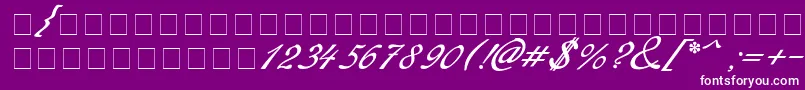 フォントRedinger – 紫の背景に白い文字