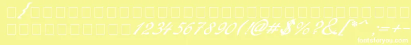Redinger-fontti – valkoiset fontit keltaisella taustalla