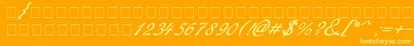 フォントRedinger – オレンジの背景に黄色の文字