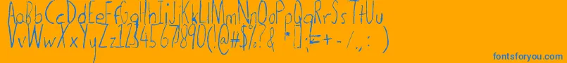 Thedogatemyhomeworklight Font – Blue Fonts on Orange Background