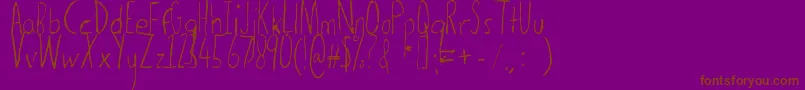 Thedogatemyhomeworklight Font – Brown Fonts on Purple Background