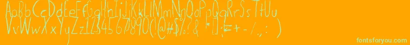 Thedogatemyhomeworklight Font – Green Fonts on Orange Background