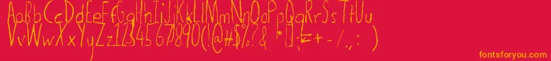 Thedogatemyhomeworklight Font – Orange Fonts on Red Background