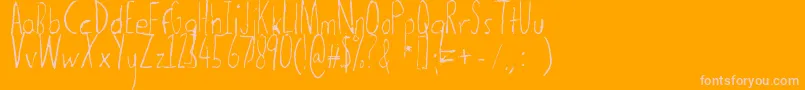 Thedogatemyhomeworklight Font – Pink Fonts on Orange Background