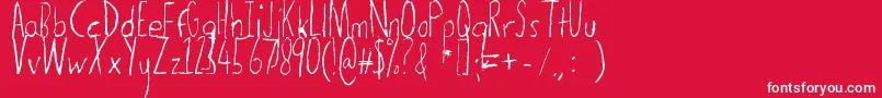 Thedogatemyhomeworklight Font – White Fonts on Red Background