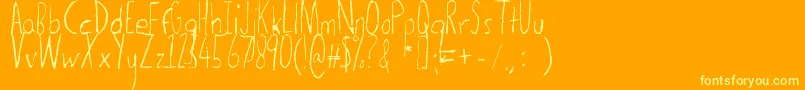 Thedogatemyhomeworklight Font – Yellow Fonts on Orange Background