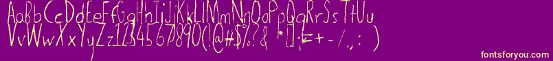 Thedogatemyhomeworklight Font – Yellow Fonts on Purple Background