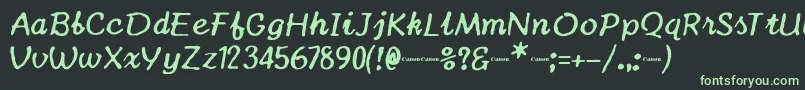 CanonTypestar210 Font – Green Fonts on Black Background