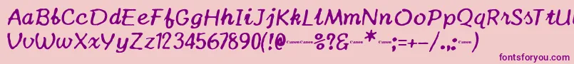 CanonTypestar210 Font – Purple Fonts on Pink Background