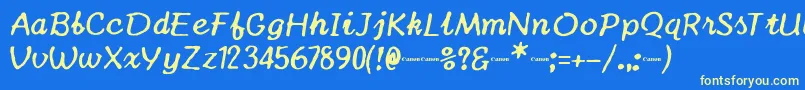 CanonTypestar210 Font – Yellow Fonts on Blue Background