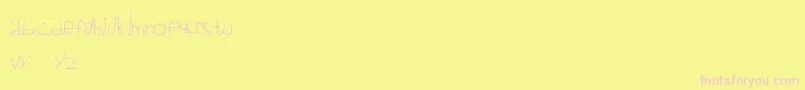Fonte NoOne – fontes rosa em um fundo amarelo