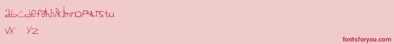 フォントNoOne – ピンクの背景に赤い文字