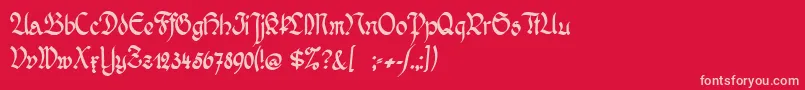Wernickeschwabacher Font – Pink Fonts on Red Background
