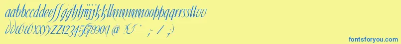 Ibleum Font – Blue Fonts on Yellow Background