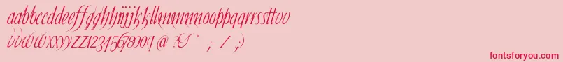 Ibleum-Schriftart – Rote Schriften auf rosa Hintergrund