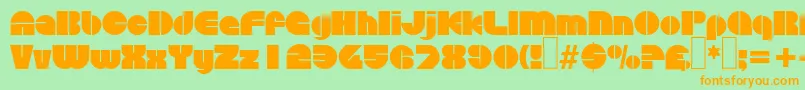 D730DecoRegular Font – Orange Fonts on Green Background