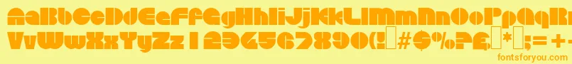 D730DecoRegular Font – Orange Fonts on Yellow Background