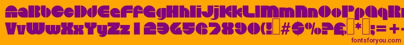 D730DecoRegular Font – Purple Fonts on Orange Background