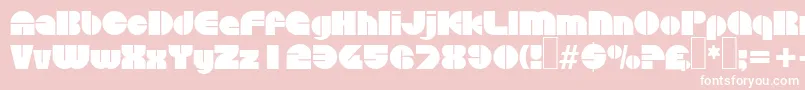 Fonte D730DecoRegular – fontes brancas em um fundo rosa