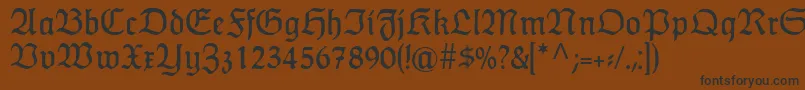 Czcionka HumboldtfrakturRegular – czarne czcionki na brązowym tle