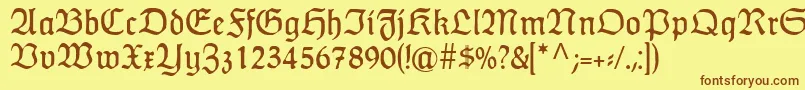 HumboldtfrakturRegular Font – Brown Fonts on Yellow Background