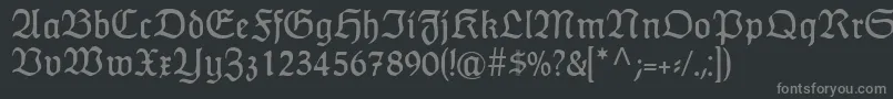 フォントHumboldtfrakturRegular – 黒い背景に灰色の文字