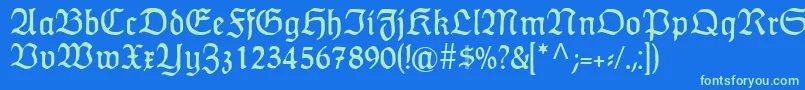 Шрифт HumboldtfrakturRegular – зелёные шрифты на синем фоне