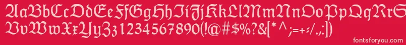 フォントHumboldtfrakturRegular – 赤い背景にピンクのフォント