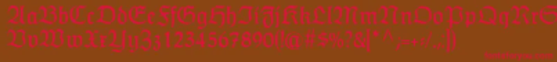 HumboldtfrakturRegular Font – Red Fonts on Brown Background