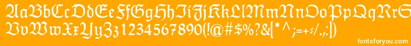 フォントHumboldtfrakturRegular – オレンジの背景に白い文字