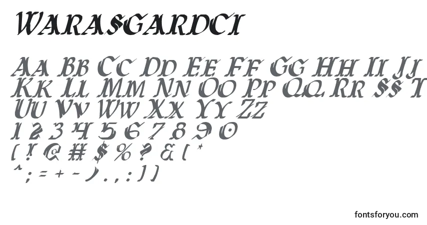 Шрифт Warasgardci – алфавит, цифры, специальные символы