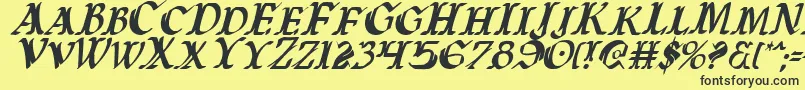 Warasgardci Font – Black Fonts on Yellow Background