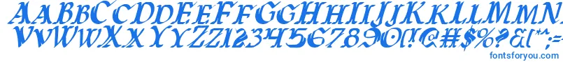Warasgardci-Schriftart – Blaue Schriften auf weißem Hintergrund
