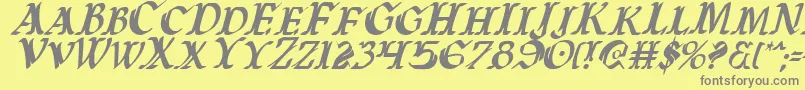 フォントWarasgardci – 黄色の背景に灰色の文字