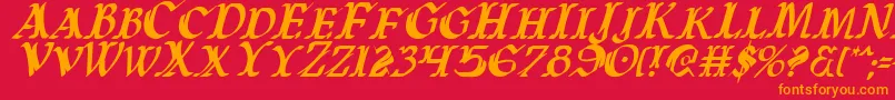 Шрифт Warasgardci – оранжевые шрифты на красном фоне