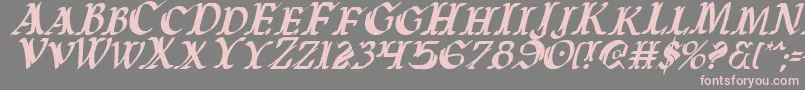 フォントWarasgardci – 灰色の背景にピンクのフォント