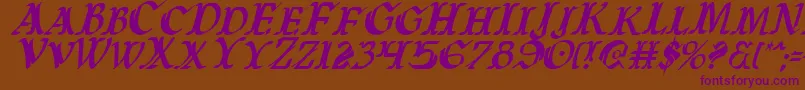 Czcionka Warasgardci – fioletowe czcionki na brązowym tle