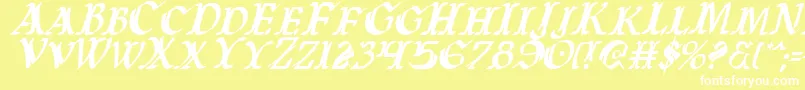 フォントWarasgardci – 黄色い背景に白い文字