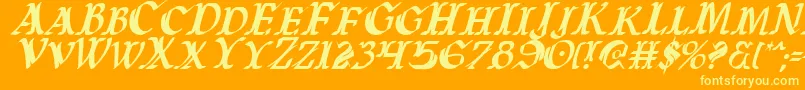 Warasgardci-fontti – keltaiset fontit oranssilla taustalla