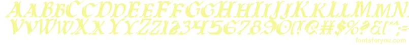 Warasgardci-Schriftart – Gelbe Schriften auf weißem Hintergrund
