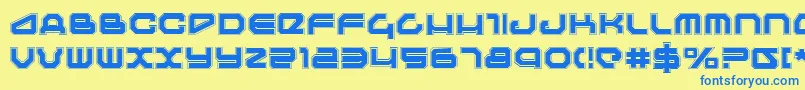 Travelerp Font – Blue Fonts on Yellow Background