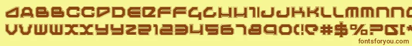 Travelerp Font – Brown Fonts on Yellow Background