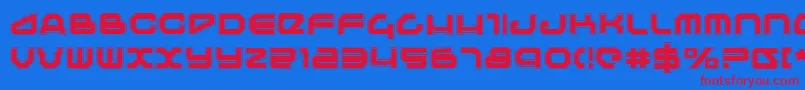 Travelerp Font – Red Fonts on Blue Background