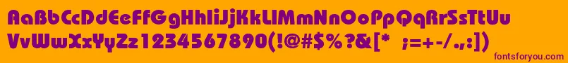 BrookhouseHeavy-Schriftart – Violette Schriften auf orangefarbenem Hintergrund
